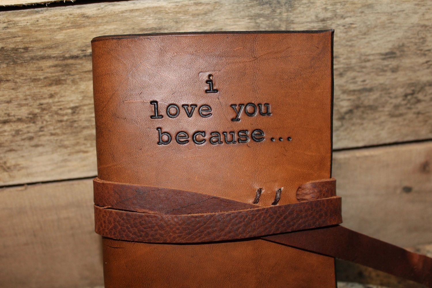 a wallet with a message I love you because 