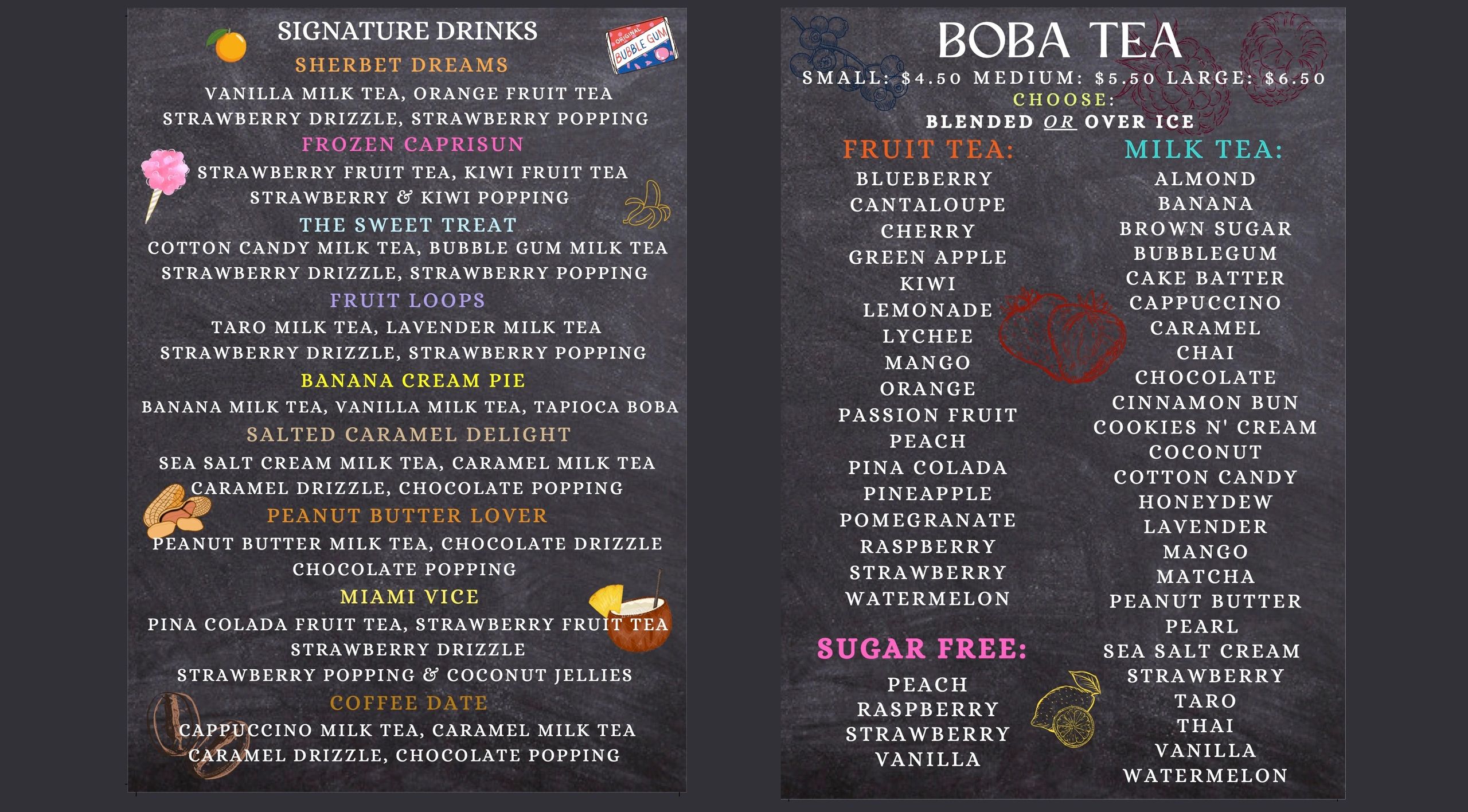 Boba Tea Bubble Tea Acai and Pitaya Bowls New Menu Items, Swirls N Curls  Ice Cream™