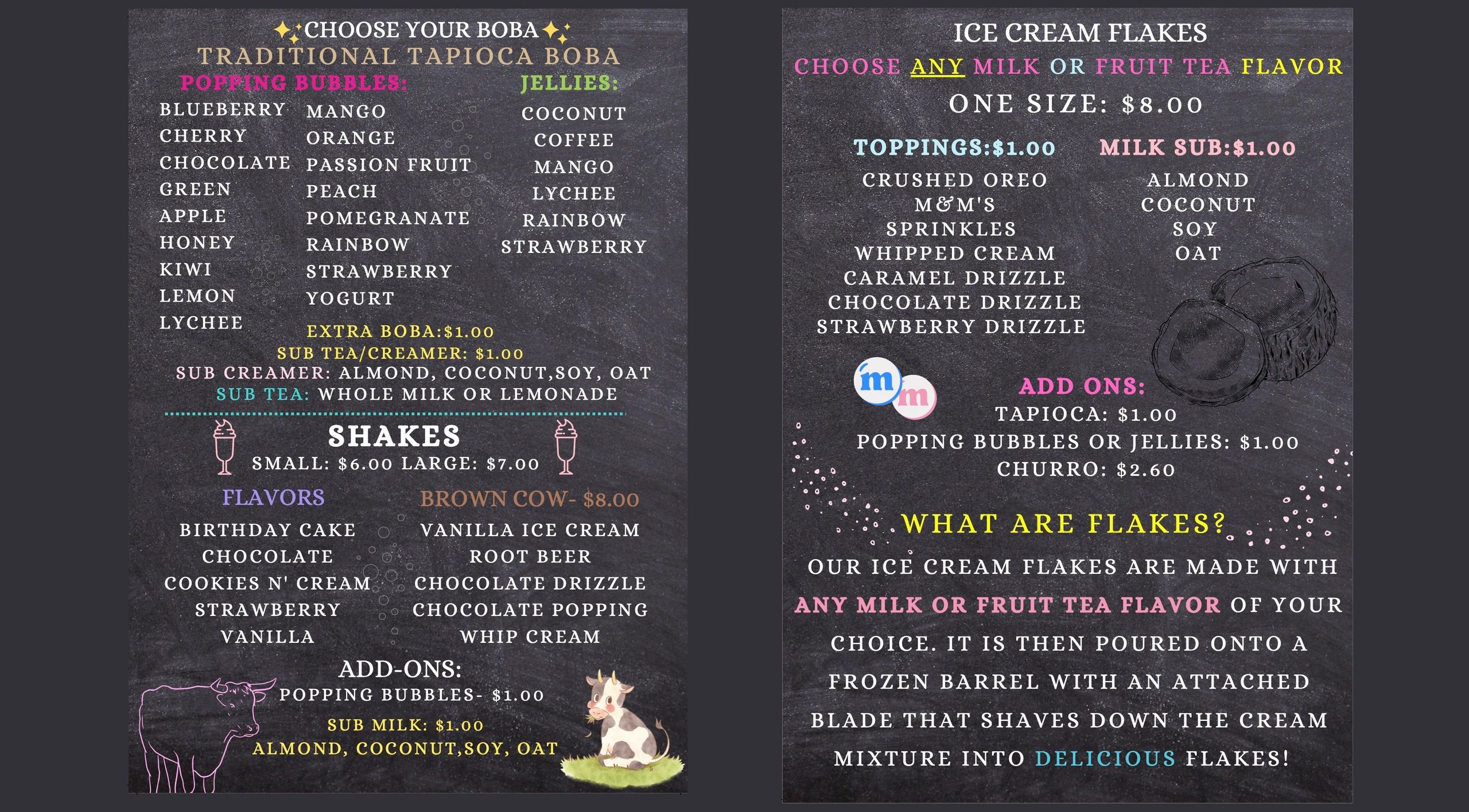 Boba Tea Bubble Tea Acai and Pitaya Bowls New Menu Items, Swirls N Curls  Ice Cream™