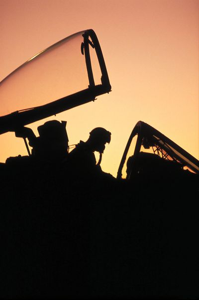 An A-10 pilot prepares for a combat mission.