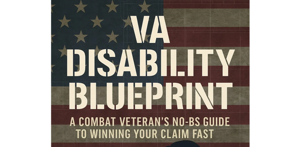 Cover of a VA disability guide for combat veterans with a silhouette of a soldier.