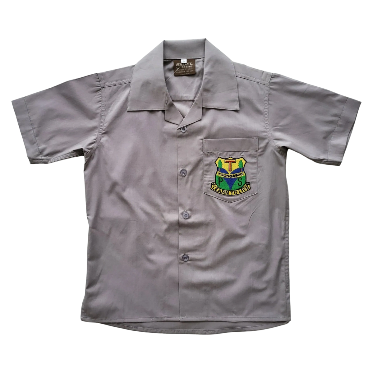 Toongabbie PS Boys Grey Short Sleeve Shirt