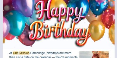 Colorful balloons with a large "Happy Birthday" message.