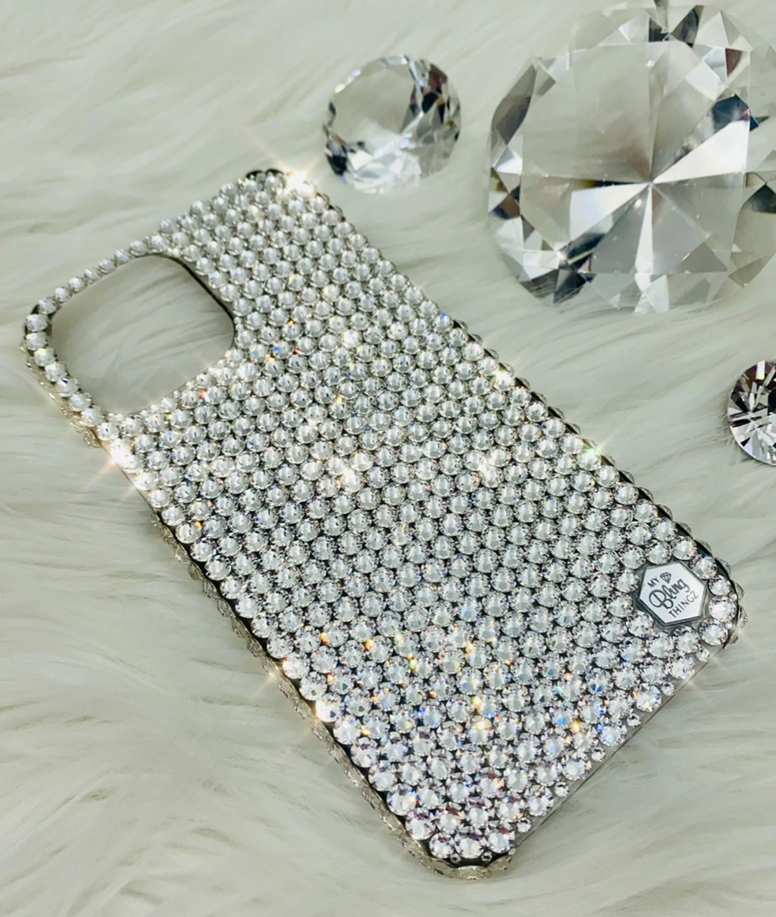 Bling Swarovski phone case for iPhone 12 or 13 Pro Max Mini 11 Xr