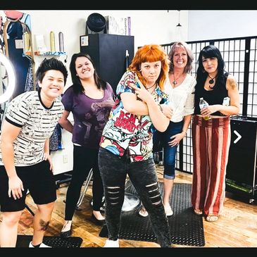 The Team! Stylist's, Beautician's, Barber, Nail Tech's and an owner with red hot passion for hair!