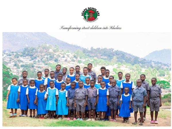 Group picture of some African pupils in a rural area of Africa