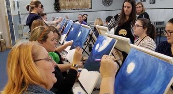 Painting Outside the Wines class.