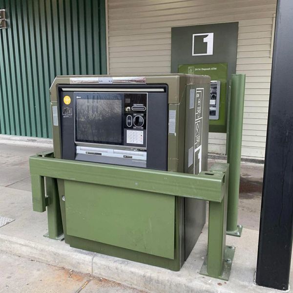 A ATM machine with a catastrophic failure. This is one of the most difficult safes to open. 