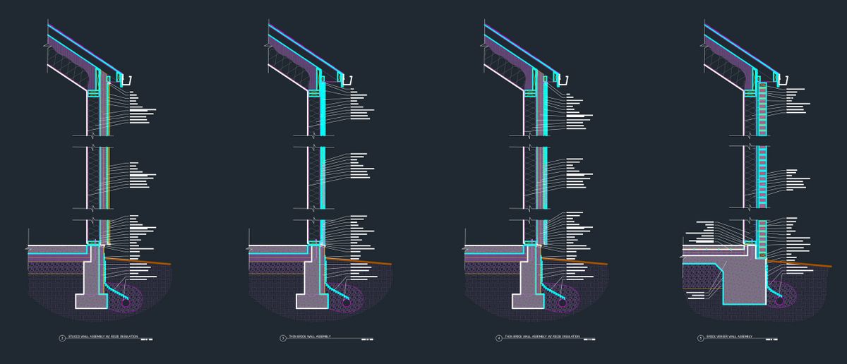 Stucco & Reservoir Claddings CAD Details for High Performance Homes