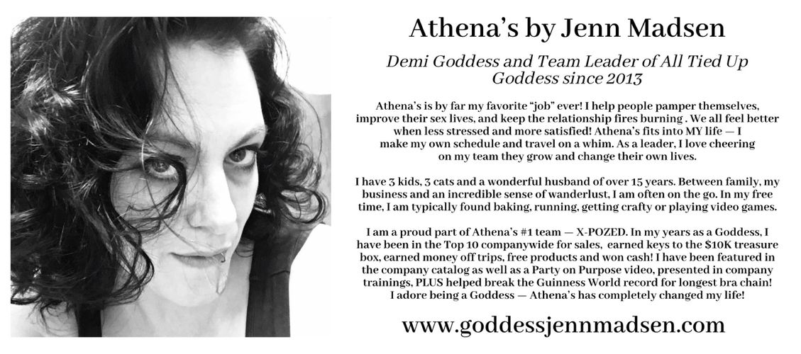 Goddess Jenn’s picture and descriptive bio - since 2013, team leader and accolades.