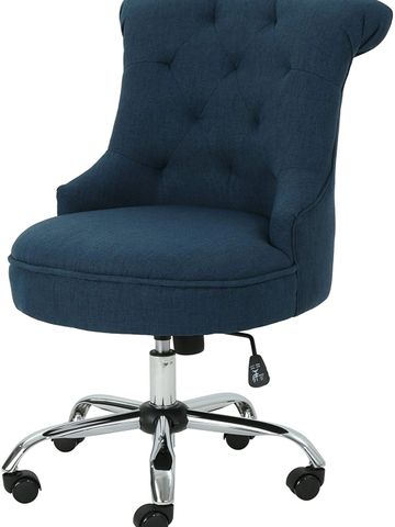 Blue Global Fabric Computer and Desk Office Chair Armless 9326BK-JN01 Blue 