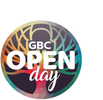 Colorful circular logo for GBC Open Day event.