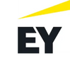 EY logo with a yellow triangle and bold letters.