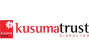 Logo of Kusuma Trust Gibraltar with a red floral emblem.