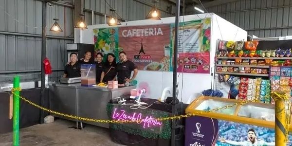 Cafeteria stall with staff inside Manila Ocean Park.