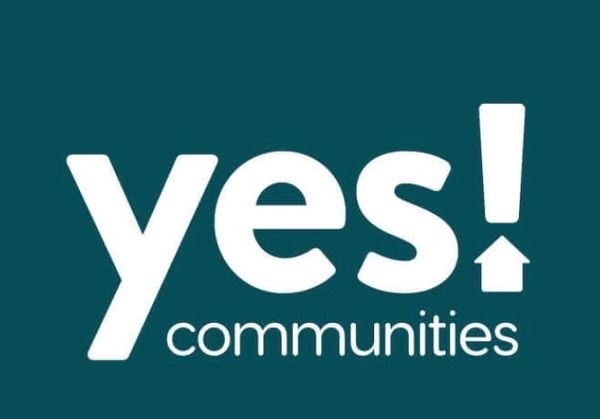 Logo of Yes! Communities with a teal background.