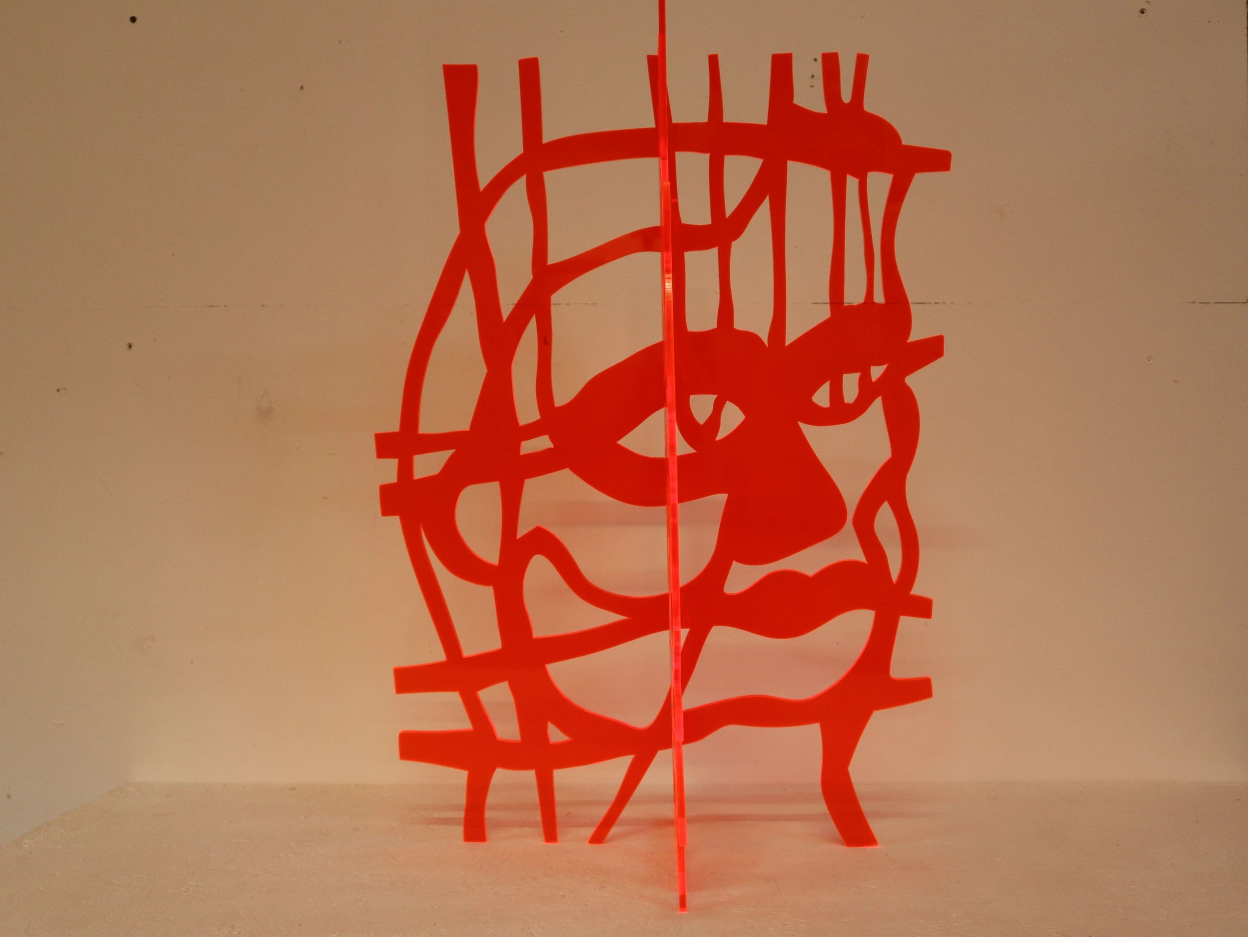 Kimarc Perspex Sculpture Fluorescent Orange  (view 1) 