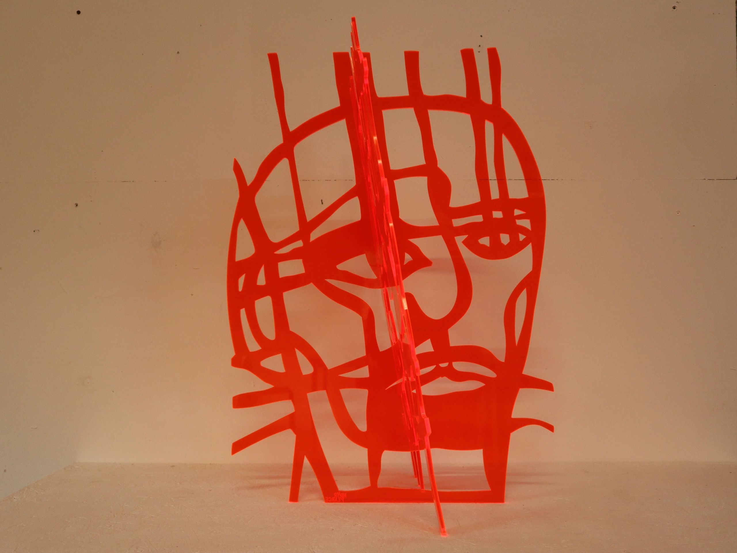 Kimarc Perspex Sculpture Fluorescent Orange  (view 2) 