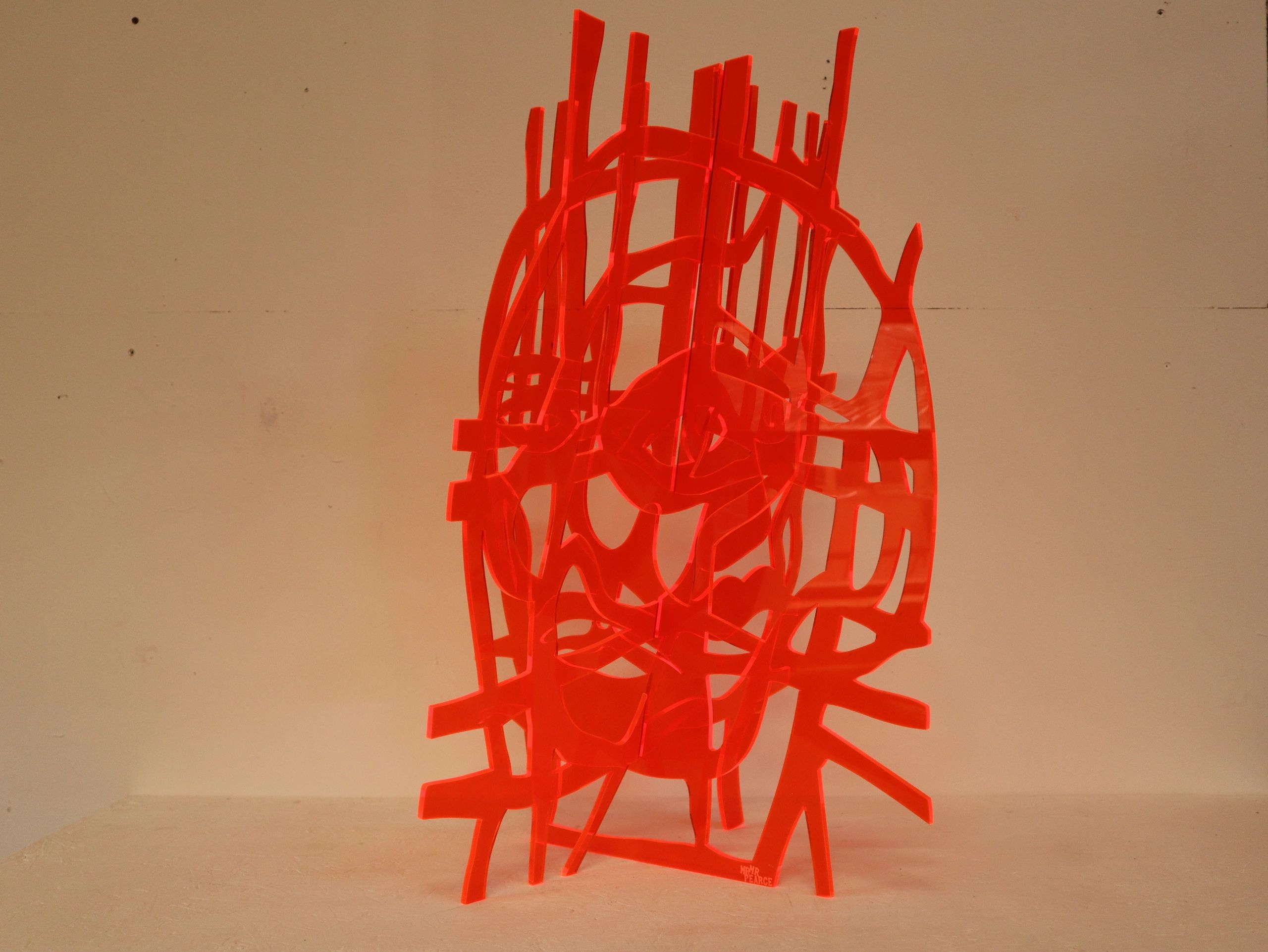 Kimarc Perspex Sculpture Fluorescent Orange  (view 3) 