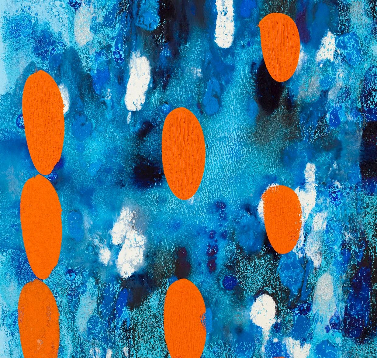 Blue and orange abstract painting