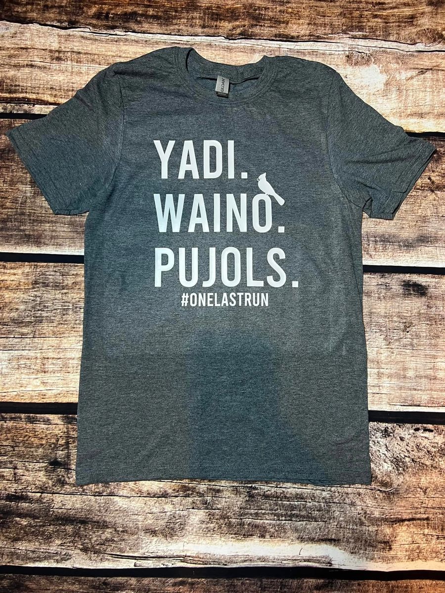 Yadi Waino Pujols T-Shirt #onelastrun Letters Printed Graphic Tee Tops  Short Sleeve Blouses Gift Idea Customized Products - AliExpress