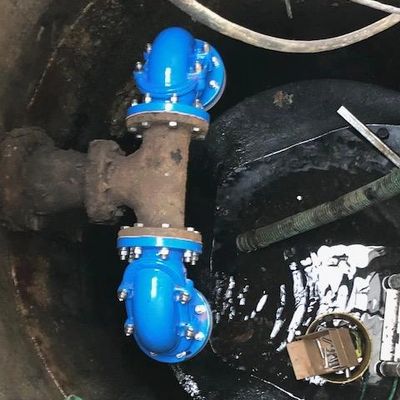 ESK11 90 Degree Ball Check Valves installed in a sewage lift station rebuild project 