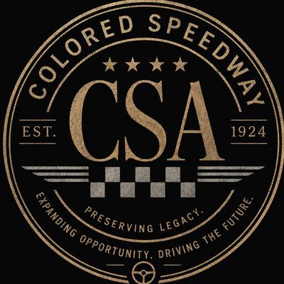 Logo for Colored Speedway Association with legacy and future focus.