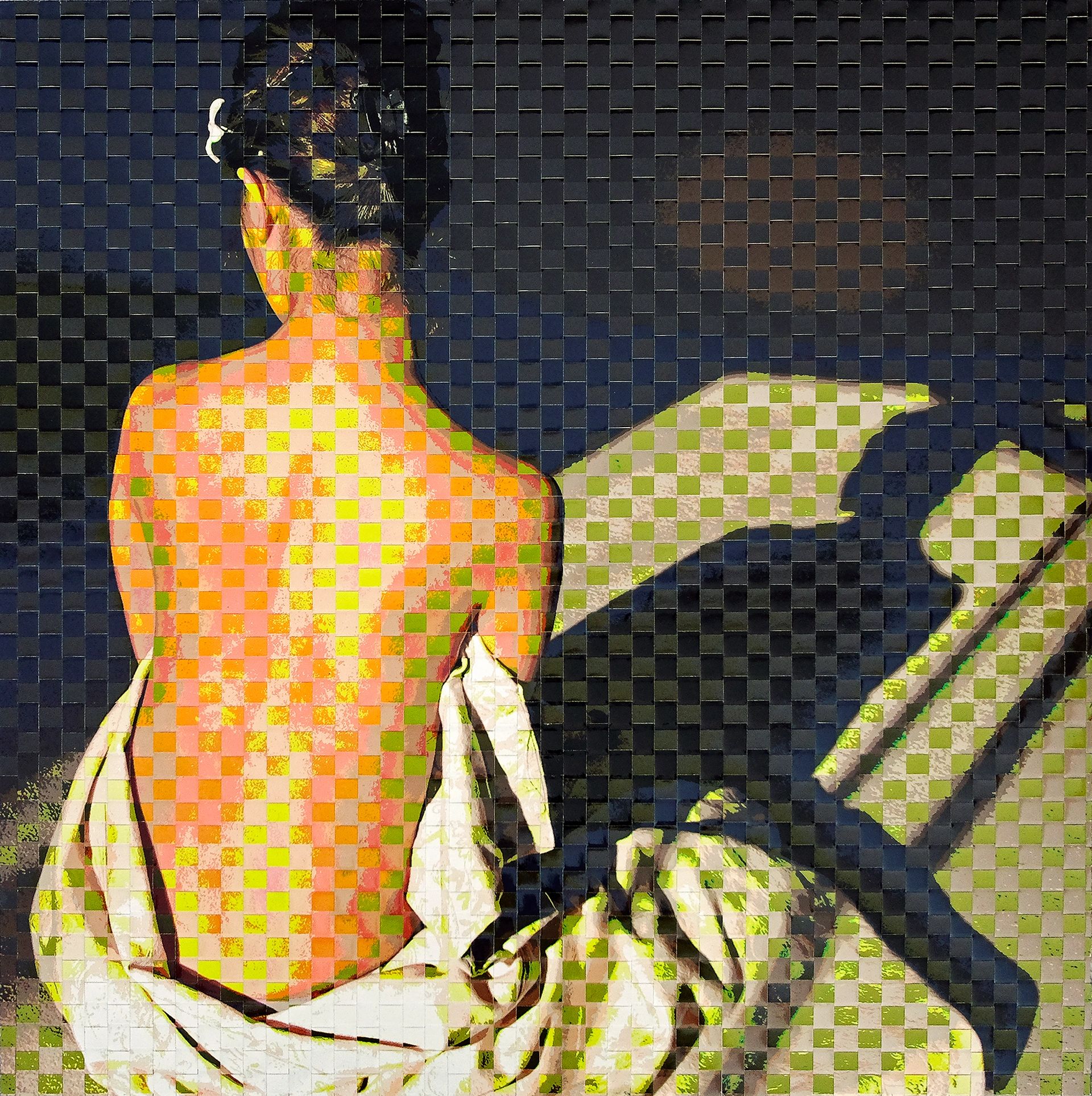 Edge of the Sun, 2023, Mixed Media on wood Panel, 36 x 36 inches