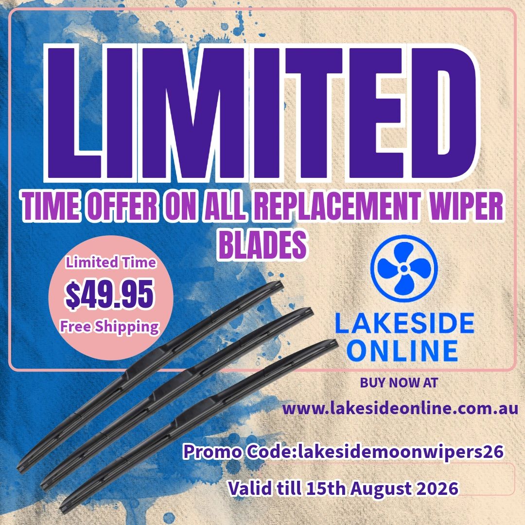 Limited time offer on replacement wiper blades at $49.95 with free shipping.