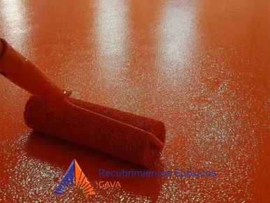 Aplicación de piso epóxico cáscara de naranja