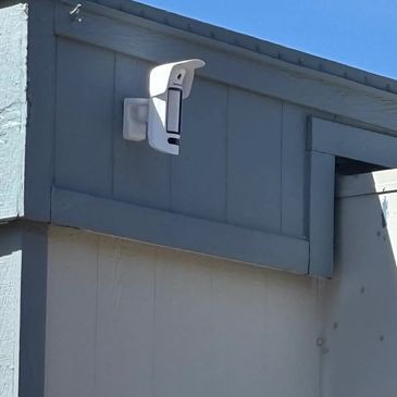 Outdoor MotionCam installed on construction trailer.