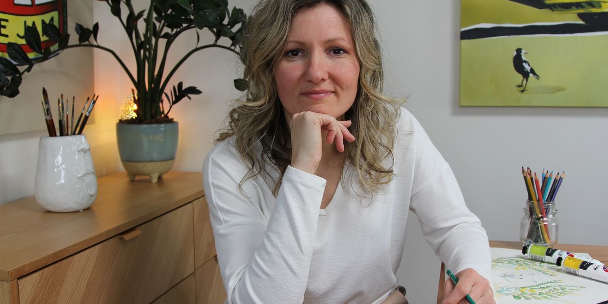 Children's book author and illustrator  Katreen Cook, creator of White Wombat Wants a Wash illustrat