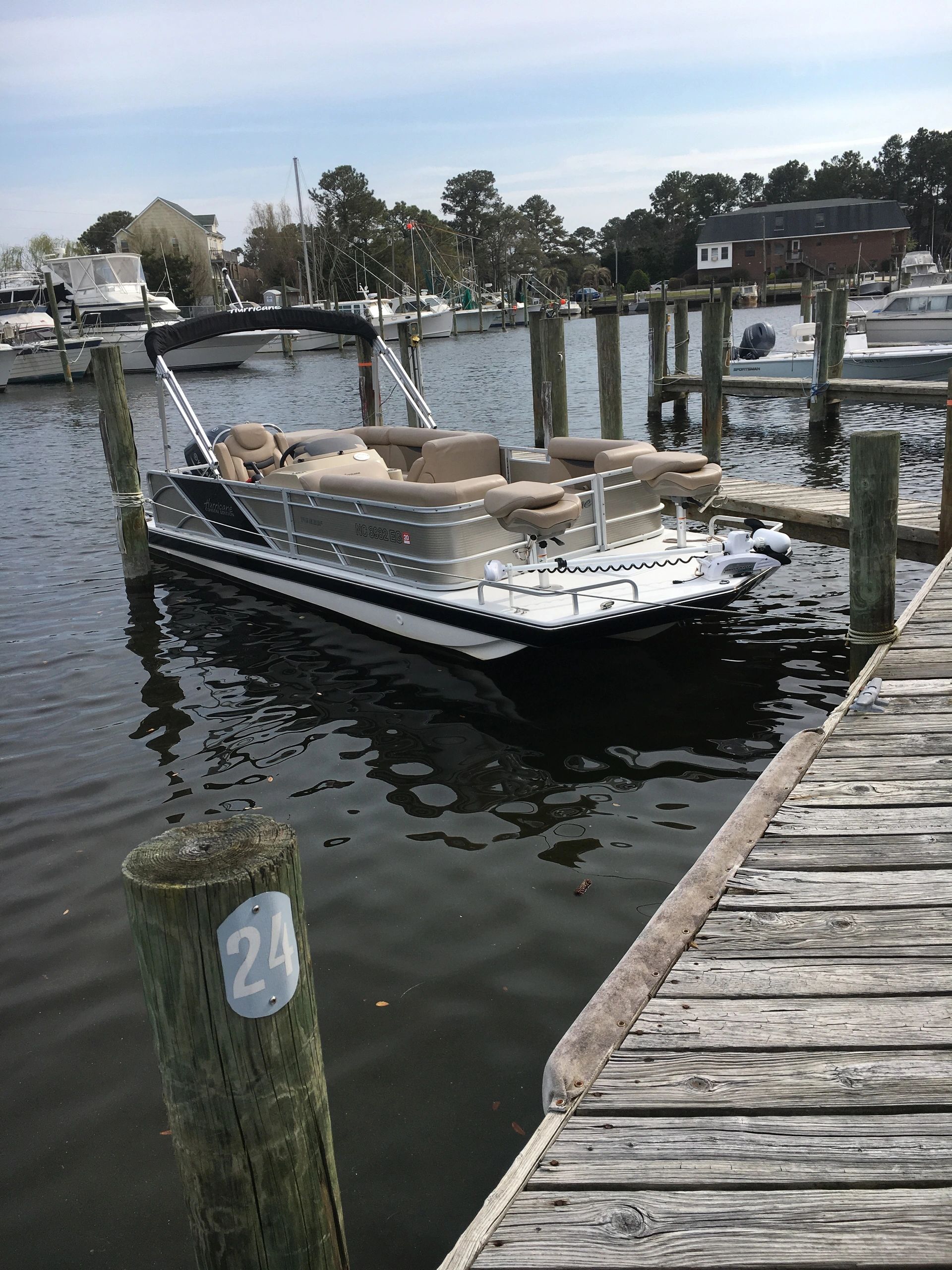 Our 22 foot Hurricane  deck boat is fully equipped and perfect for cruising the intercoastal waterwa