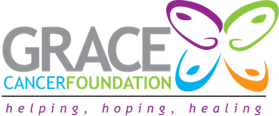 Logo of Grace Cancer Foundation with colorful butterfly and tagline.