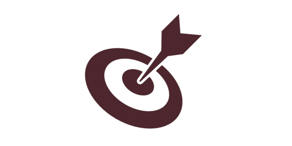 Dart hitting the bullseye on a target.