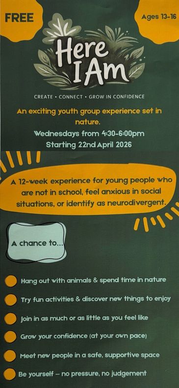 Free youth group for ages 13-16 focused on nature, confidence, and social support.