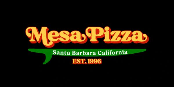 Mesa Pizza logo from Santa Barbara, California.
