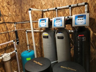 Sanitizer, Sulfur and Iron removal units for a residential well.