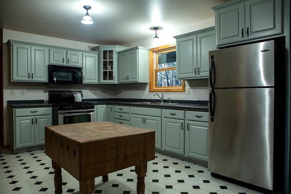 Kitchen cabinetes after being painted by Boreal Brushworks