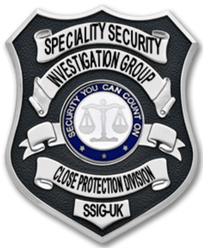 Security badge for Speciality Security Investigation Group, UK.