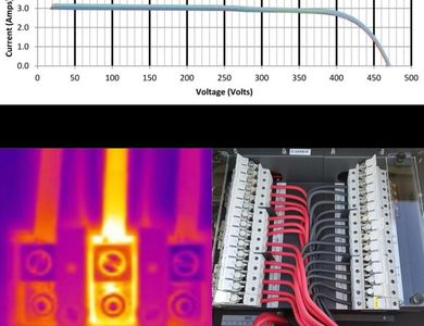 Graph showing current versus voltage characteristics.