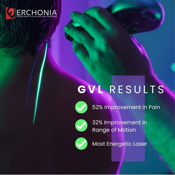 Erchonia GVL laser shows significant pain and motion improvements with energetic performance.