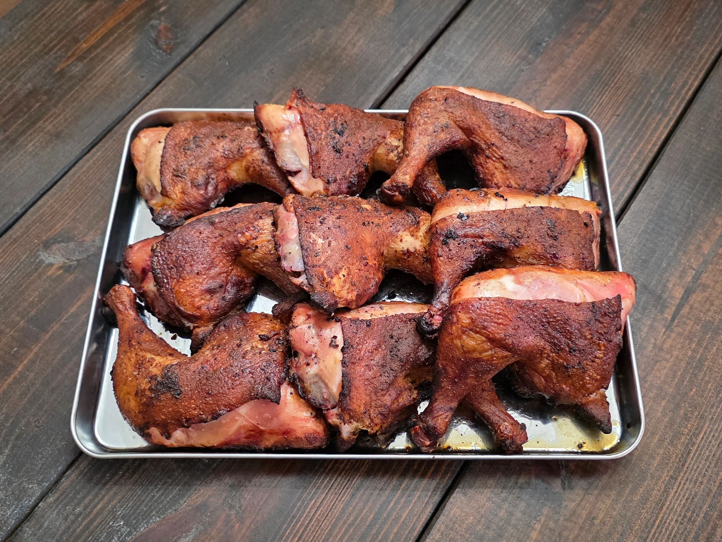 Smoked Chicken Leg Quarters that were marinated in our Southern Style Buttermilk Chicken Marinade