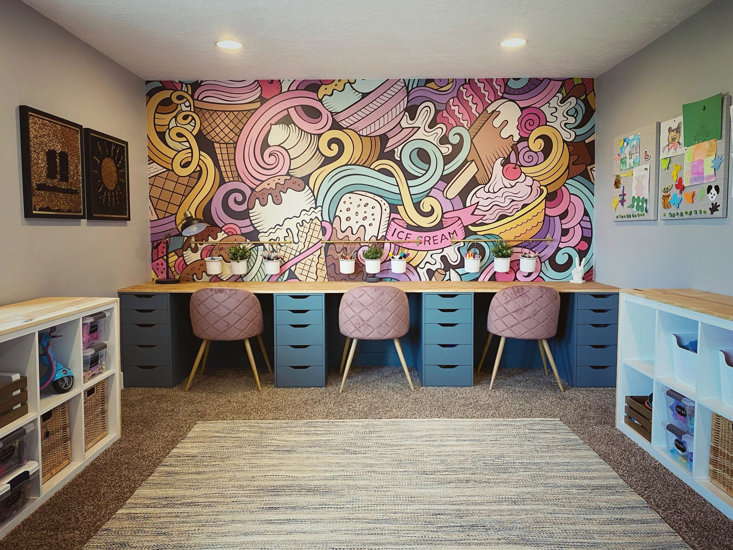 IKEAHack Craft Room ) Also a HomeSchool Desk Idea