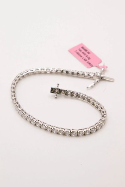14kw 7cttw LAB Diamond Tennis Bracelet