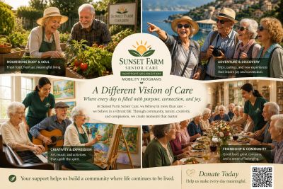 Sunset Farm Senior Care promotes vibrant, active living with diverse programs.