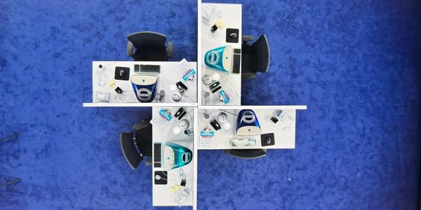 Four iMac G3 computers