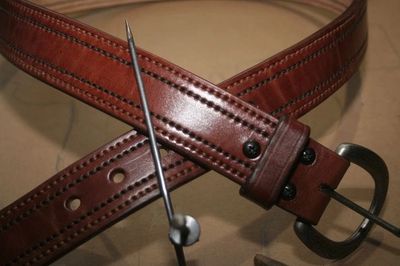 Bluffstone Belt in double stitching.