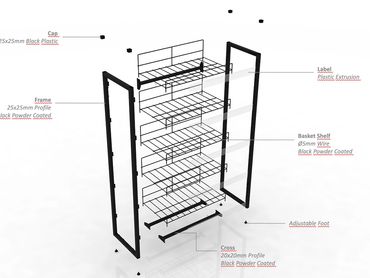 Metal free standing display 