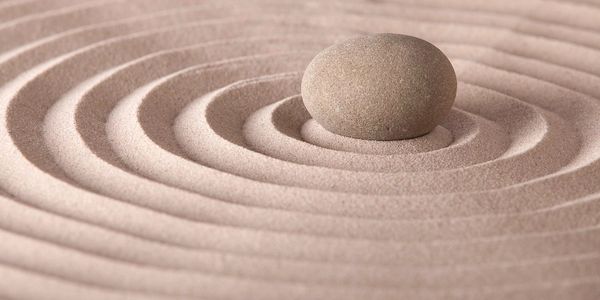 A sand garden. Meant to symbolize inner peace that can be brought through hypnotherapy.